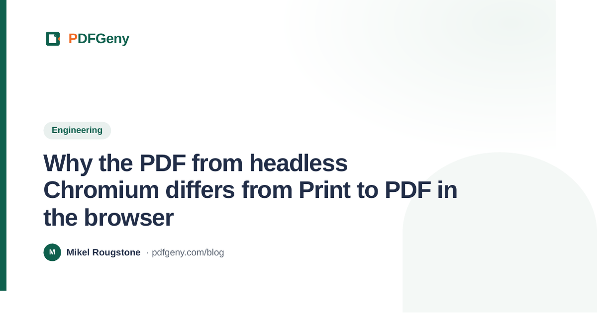 Why the PDF from headless Chromium differs from Print to PDF in the browser