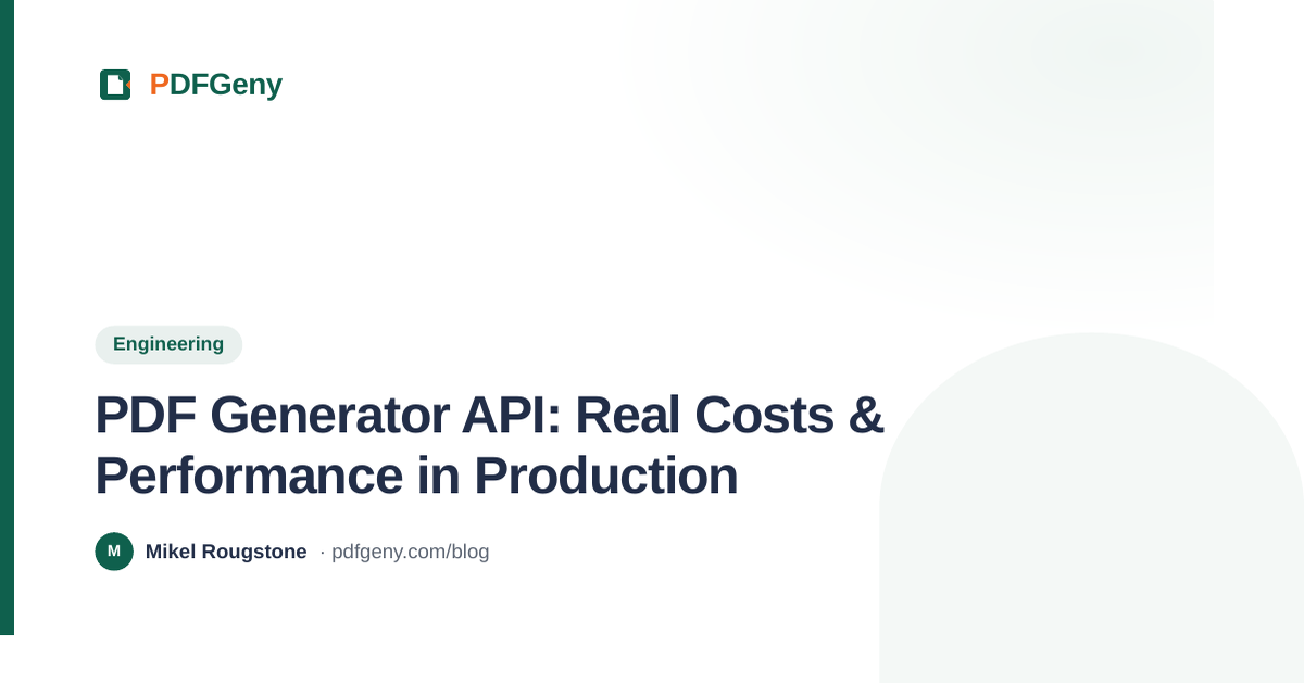 PDF Generator API: Real Costs & Performance in Production